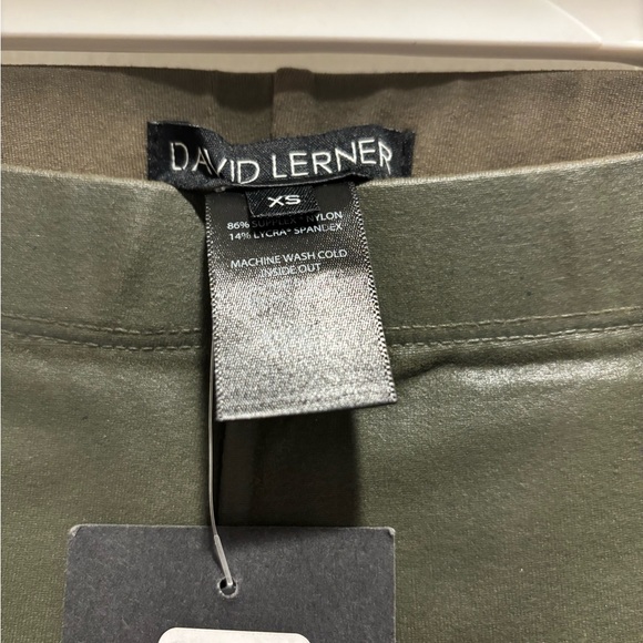 David Lerner Olive Green Coated Classic Legging - Picture 2 of 5
